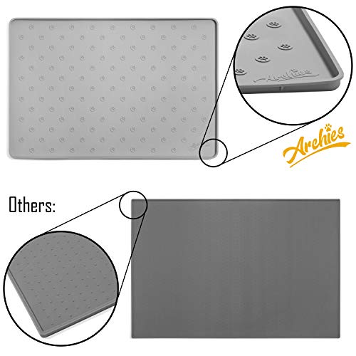 Archies Cat Dog Food Mat - Pet Food Mat - Large24x16 0.5 Rai...