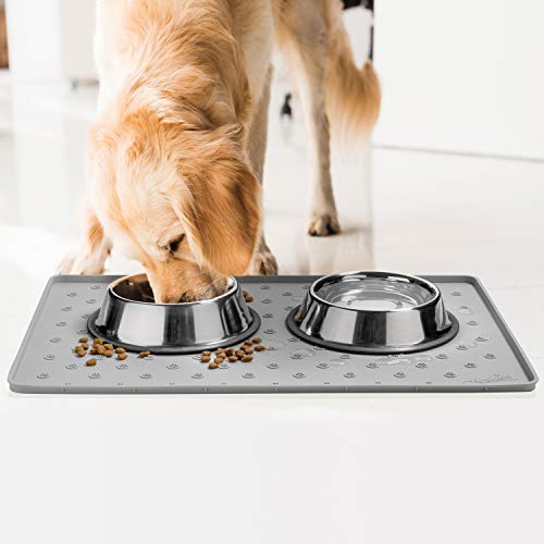 Archies Cat Dog Food Mat - Pet Food Mat - Large24x16 0.5 Rai...