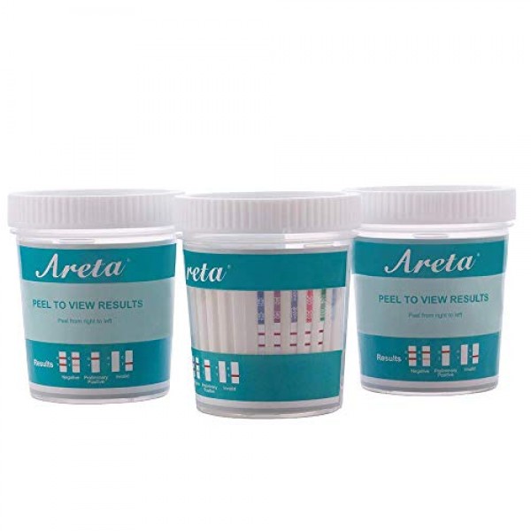 5 Pack Areta 6 Panel Instant Drug Test Cup - Amphetamine AMP, B...