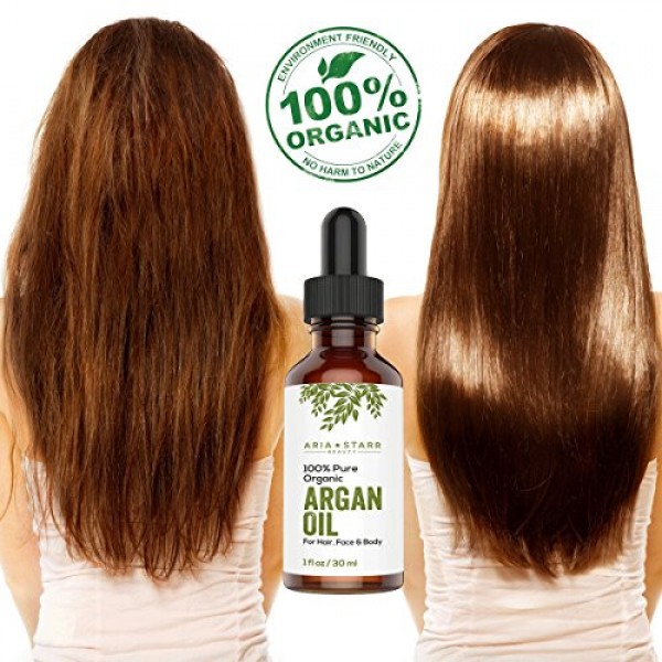 Aria Starr Beauty Organic Argan Oil For Hair, Skin, Face, Nails, ...