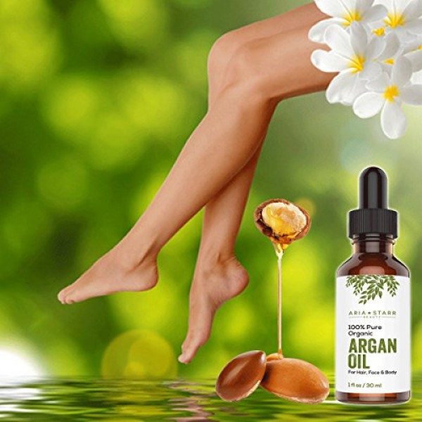 Aria Starr Beauty Organic Argan Oil For Hair, Skin, Face, Nails, ...