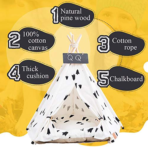 Arkmiido Dog Teepee Bed Cat Tent-Portable Pet Dog Tent Indoor Dog...