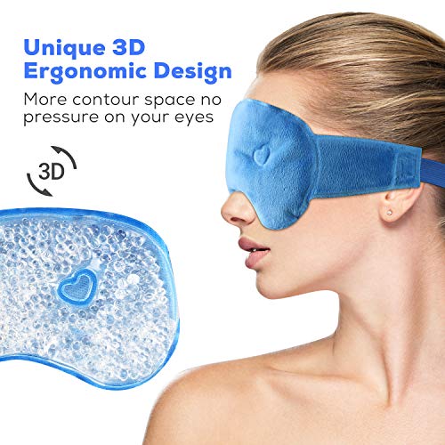 Arkmiido Gel Beads Cold Eye Mask, Cooling Eye Mask for Swollen Ey...