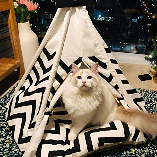 Arkmiido Pet Tent for Dogs Puppy Cat Bed White Canvas Dog Cute Ho...