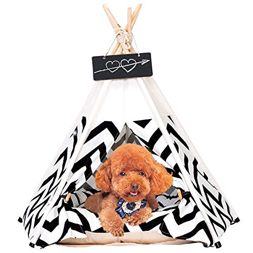 Arkmiido Pet Tent for Dogs Puppy Cat Bed White Canvas Dog Cute Ho...