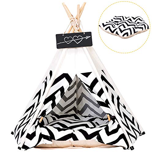Arkmiido Pet Tent for Dogs Puppy Cat Bed White Canvas Dog Cute Ho...