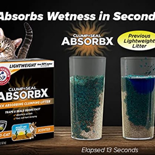 Arm & Hammer for Pets Clump & Seal AbsorbX Clumping Litter, Multi...