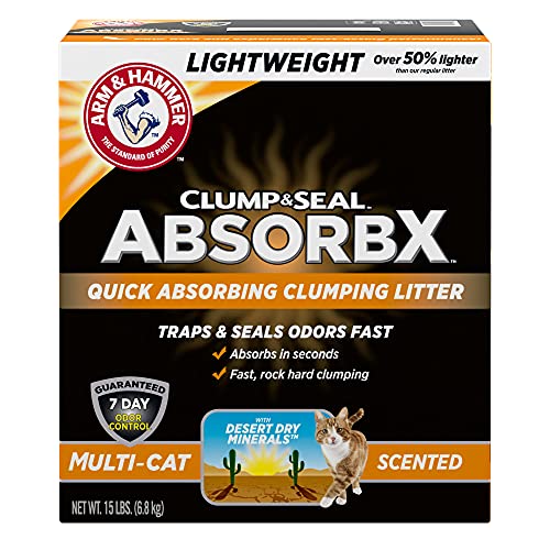 Arm & Hammer for Pets Clump & Seal AbsorbX Clumping Litter, Multi...
