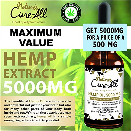 Premium & Powerful Hemp Extract 5000mg,Natural Herbal Hemp Drops,...