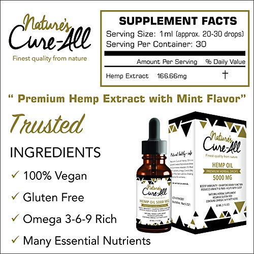 Premium & Powerful Hemp Extract 5000mg,Natural Herbal Hemp Drops,...