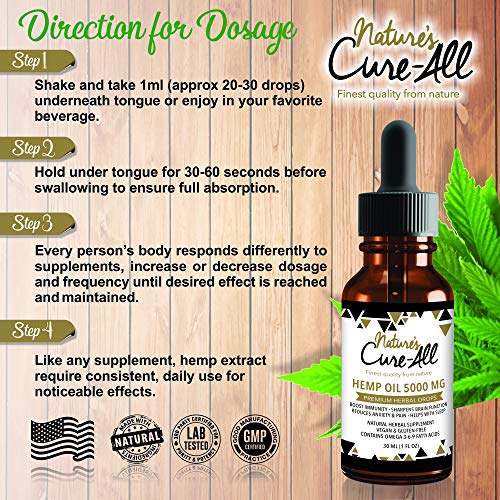 Premium & Powerful Hemp Extract 5000mg,Natural Herbal Hemp Drops,...