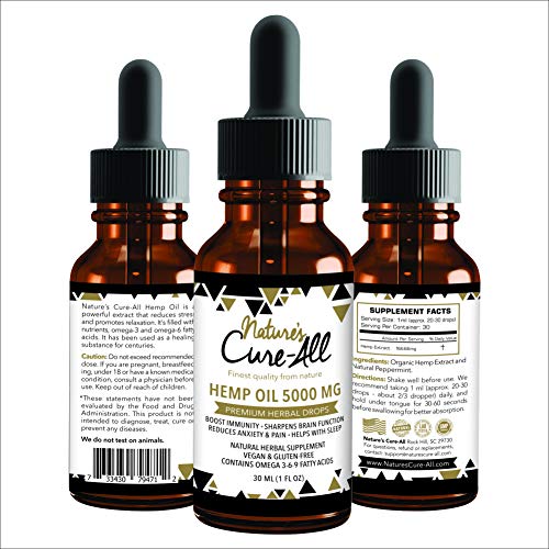 Premium & Powerful Hemp Extract 5000mg,Natural Herbal Hemp Drops,...
