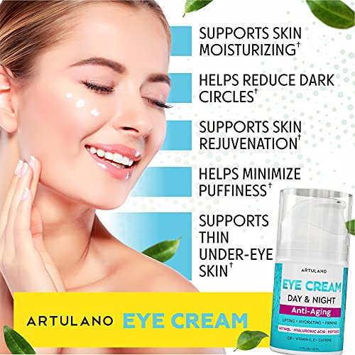 Under Eye Cream Serum For Dark Circles and Puffiness - with Hyalu...