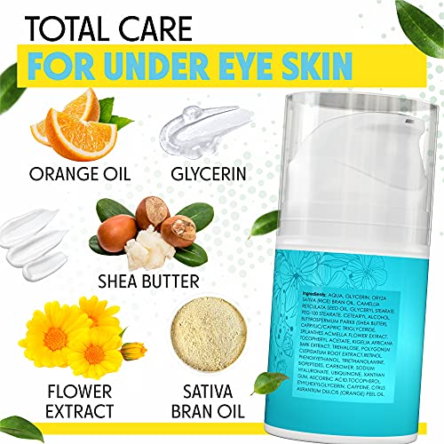Under Eye Cream Serum For Dark Circles and Puffiness - with Hyalu...