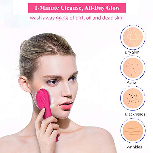 Sonic Facial Cleansing Brush 2020 Upgraded , Waterproof Silicon...