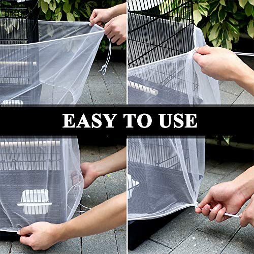 ASOCEA Universal Birdcage Cover Seed Catcher Nylon Mesh Parrot Ca...