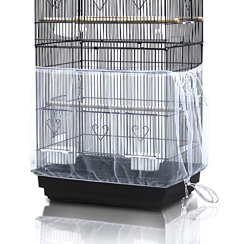 ASOCEA Universal Birdcage Cover Seed Catcher Nylon Mesh Parrot Ca...