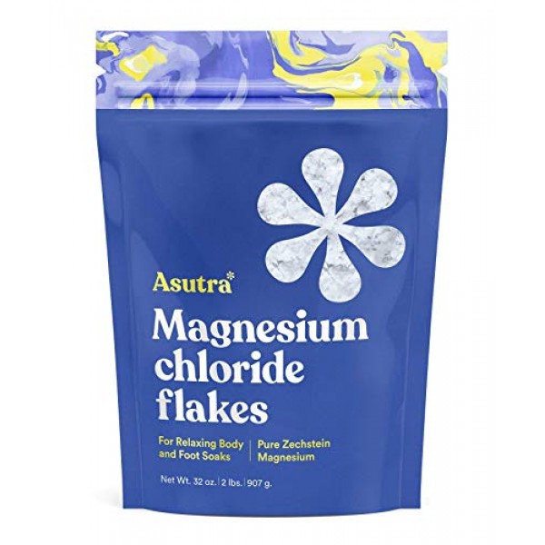 ASUTRA Magnesium Chloride Bath Flakes, 2 lbs | For Foot & Body So...