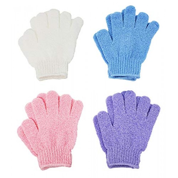 ATB 4 Pairs Exfoliating Gloves - Premium Scrub Wash Mitt for Bath...