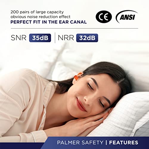 ATERET Earplugs 200 Pairs I 32db Noise Cancelling Soft Disposable...