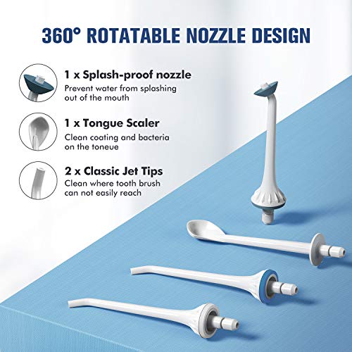 Water Pick Teeth Cleaner, NEWEST 2020 ATMOKO Portable Water Flo...