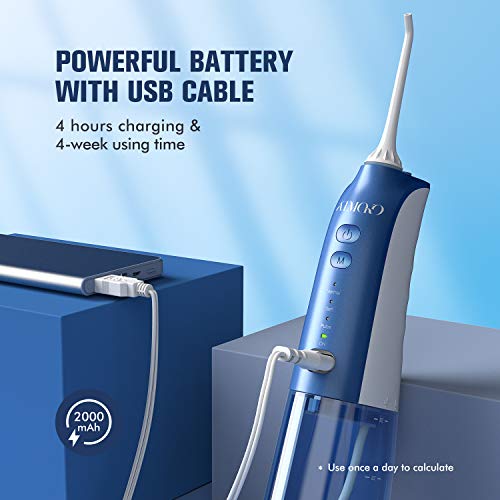 Water Pick Teeth Cleaner, NEWEST 2020 ATMOKO Portable Water Flo...