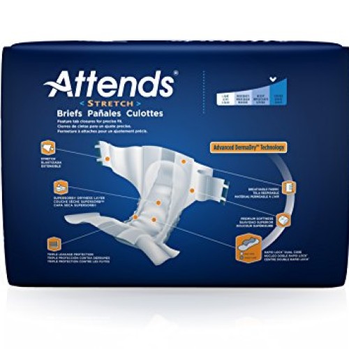 Attends Stretch Briefs with Advanced Dry-Lock Technology for Adul...