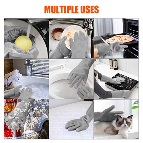 Aufew Magic Pet Grooming Gloves Dog Bathing Shampoo Brush, Heat R...