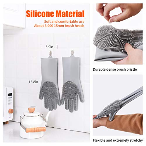 Aufew Magic Pet Grooming Gloves Dog Bathing Shampoo Brush, Heat R...