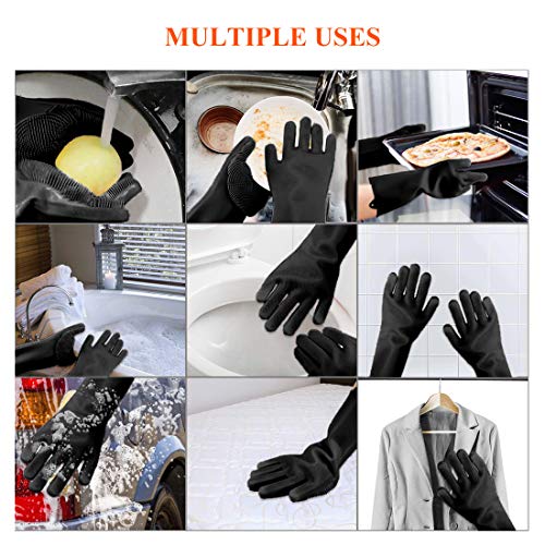 Aufew Pet Grooming Gloves, Silicone Dog Bathing Scrubber Brush wi...