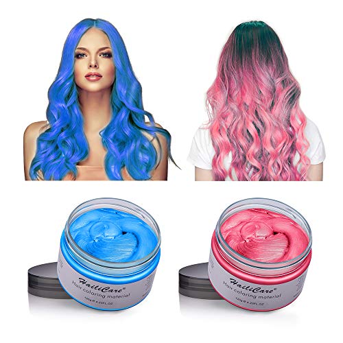 2x120g Temporary Hair Color Wax, Instant Hair Dye Wax Hair Pomade...