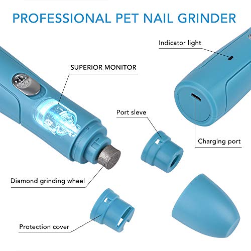 AUSHEN Dog Nail Grinder, Dog Nail Trimmer Clippers Electric Pet N...