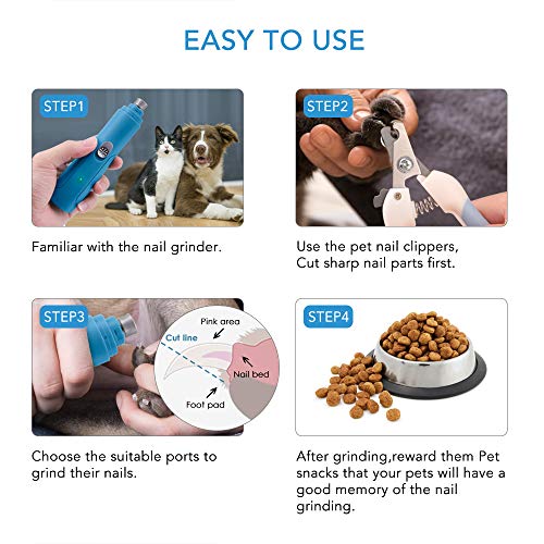 AUSHEN Dog Nail Grinder, Dog Nail Trimmer Clippers Electric Pet N...