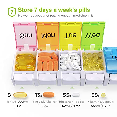 AUVON iMedassist Weekly Pill Organizer Arthritis Friendly, BPA Fr...