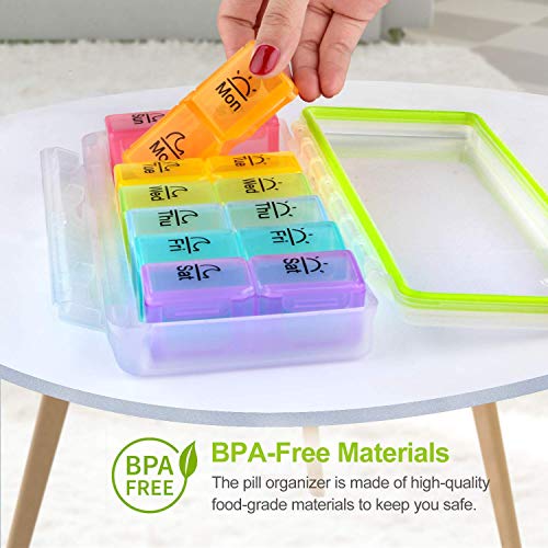 AUVON iMedassist Weekly Pill Organizer Twice a Day, 7 Day Pill ...