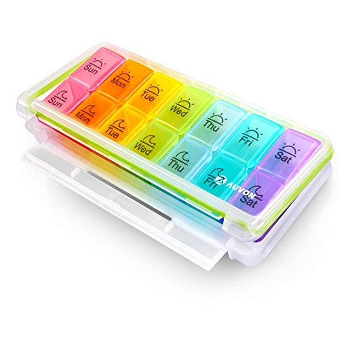 AUVON iMedassist Weekly Pill Organizer Twice a Day, 7 Day Pill ...