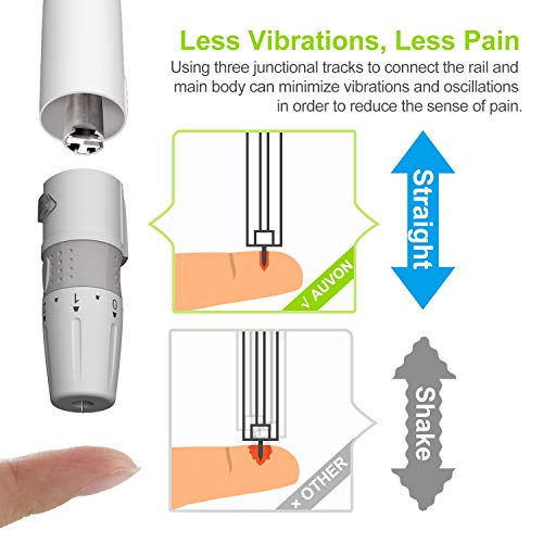 AUVON Lancing Device with Less Pain Design, Blood Sample Pen and ...