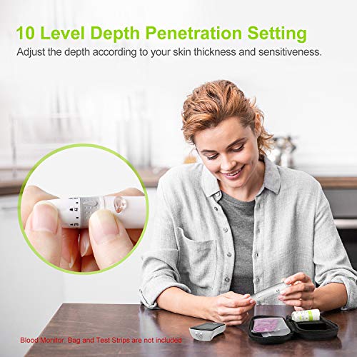AUVON Lancing Device with Less Pain Design, Blood Sample Pen and ...
