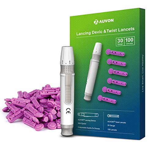AUVON Lancing Device with Less Pain Design, Blood Sample Pen and ...