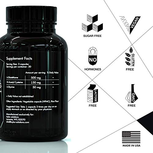 AYKO L-Glutathione 500 mg - Reduced Glutathione Skin Whitening Pi...