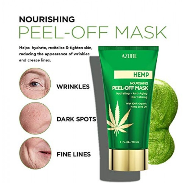 AZURE Hemp Nourishing Peel Off Mask – Deeply Exfoliating & Cleans...