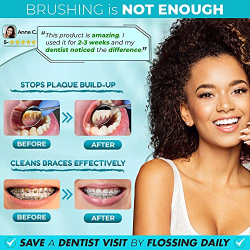 Water Flosser Teeth Cleaner, Professional flosser with 4 Jet Tips...