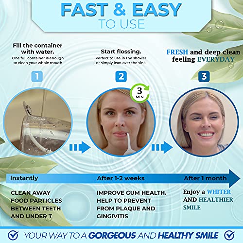 Water Flosser Teeth Cleaner, Professional flosser with 4 Jet Tips...