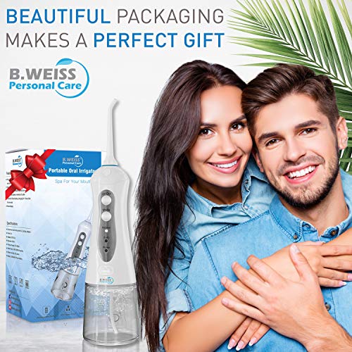 Water Flosser Teeth Cleaner, Professional flosser with 4 Jet Tips...