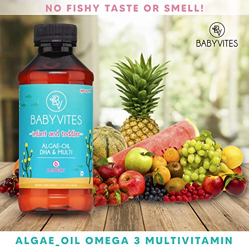 BabyVites Infant Toddler Liquid Multivitamin, Algae-Oil Vegetaria...