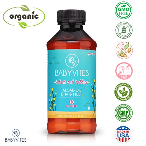BabyVites Infant Toddler Liquid Multivitamin, Algae-Oil Vegetaria...