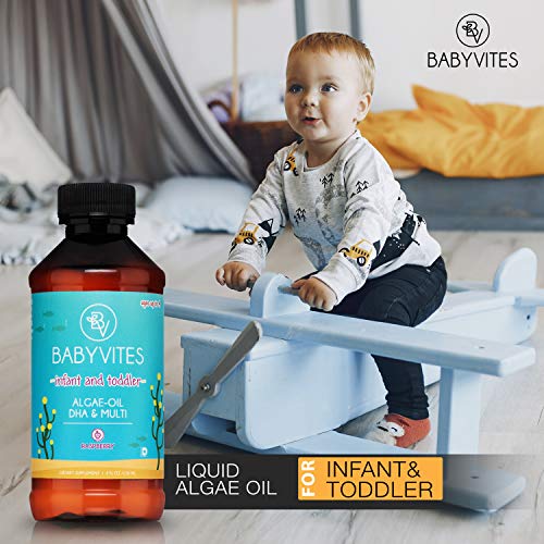 BabyVites Infant Toddler Liquid Multivitamin, Algae-Oil Vegetaria...