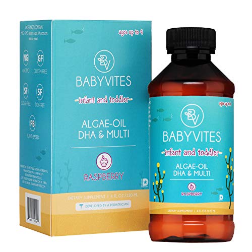 BabyVites Infant Toddler Liquid Multivitamin, Algae-Oil Vegetaria...