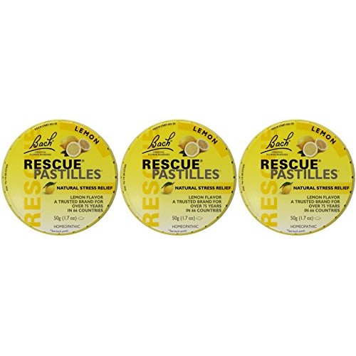 Bach Rescue Pastilles Lemon Supplement, 50 Gram Pack of 3