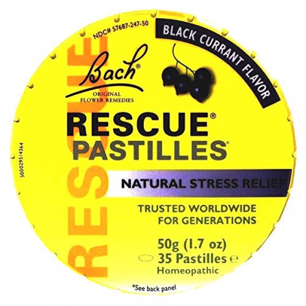 Bach Rescue Remedy Pastilles Black Currant, 1.7 oz 2 Pack